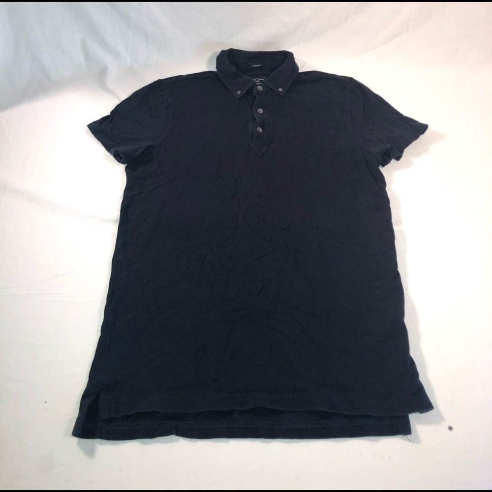 Men’s Abercrombie & Fitch Small Logo Short Sleeve Polo Shirt Size Large Blue